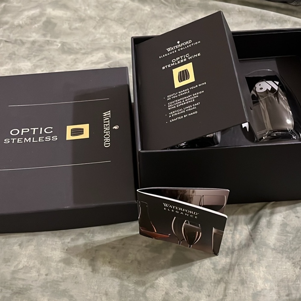 Waterford NEW Elegance Stemless wine verre crystal glasses Made in Slovenia